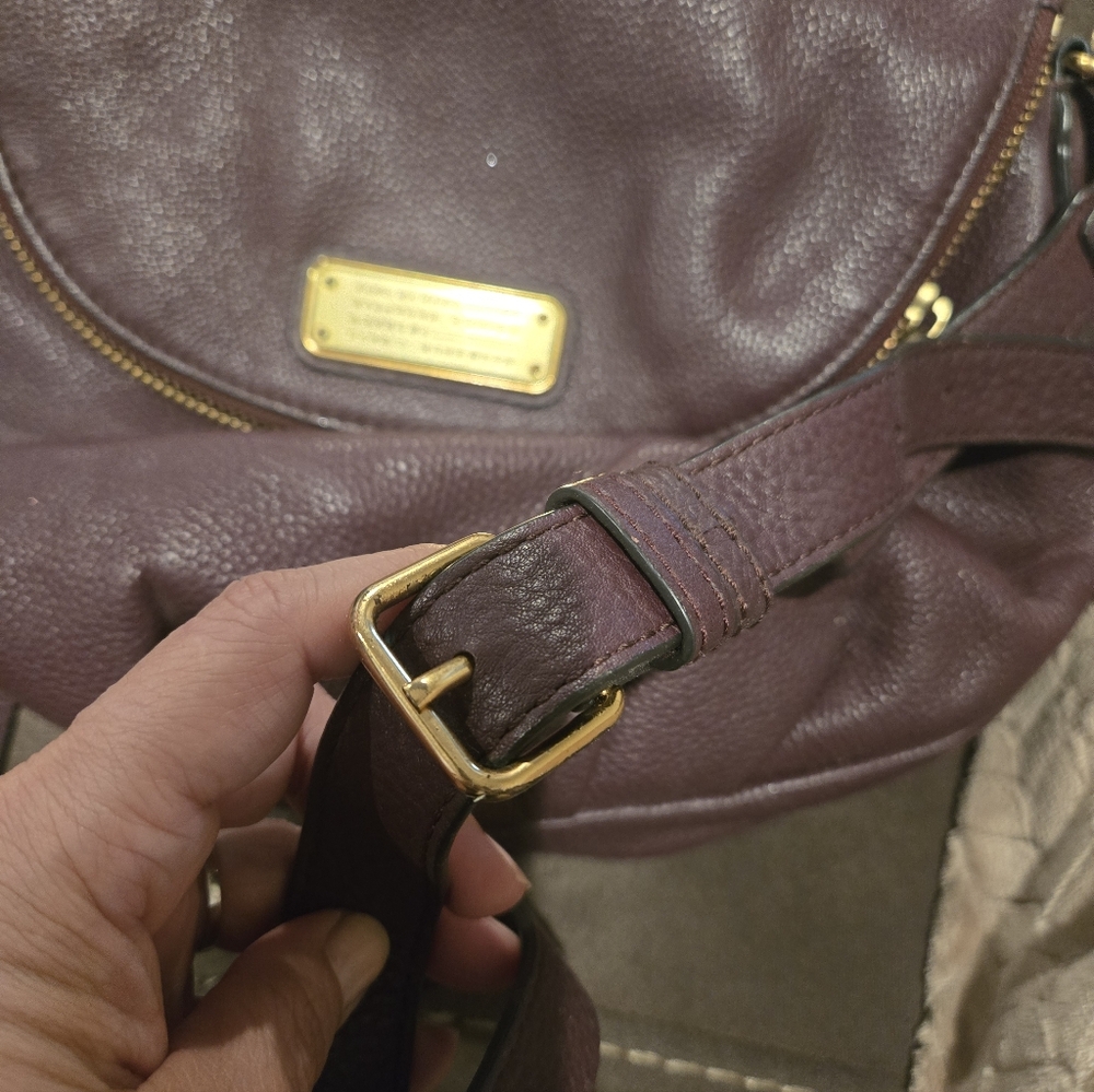 Marc by Marc Jacobs Plum Pebbled Leather Crossbody with Gold Hardware - Picture 4 of 7